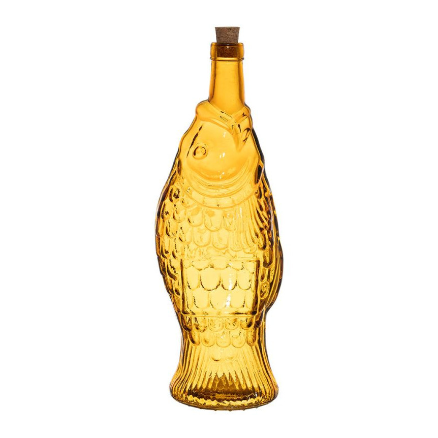Bouteille en verre Poisson 1L – Orange Ocré