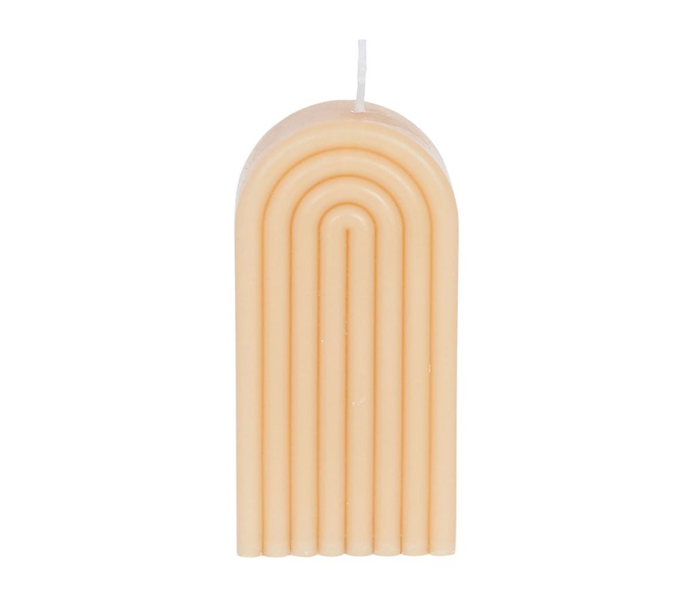 Bougie Déco Art Nouveau Beige Tendre - 11,5 cm