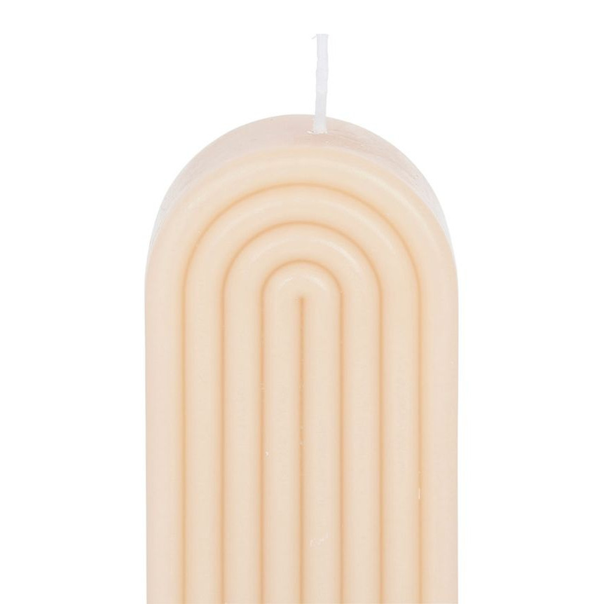Bougie Déco Art Nouveau Beige Tendre - 11,5 cm