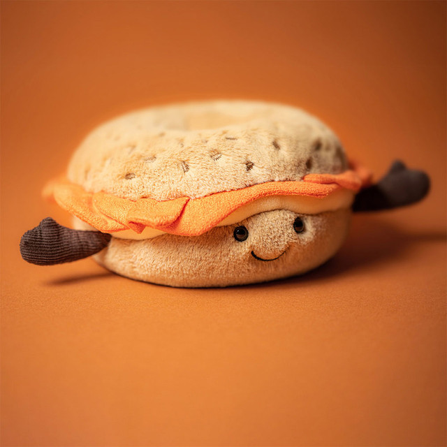 Peluche Jellycat Bagel Saumon - Amuseables Bagel - A2BAGEL