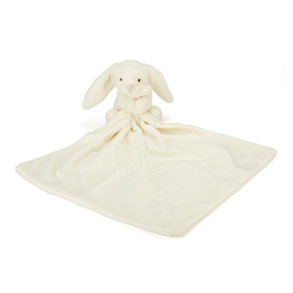 Doudou plat bébé Jellycat Lapin Blanc Crème - Bashful Cream Bunny Soother - STH4BC - 34 cm