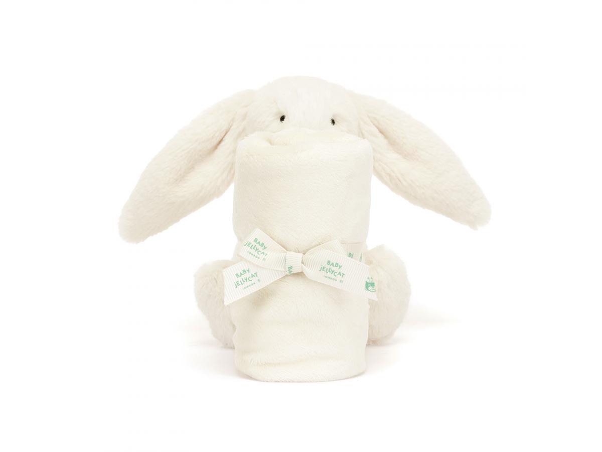 Doudou plat bébé Jellycat Lapin Blanc Crème - Bashful Cream Bunny Soother - STH4BC - 34 cm