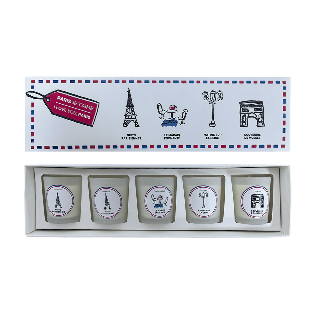 Coffret de 5 bougies parfumées Paris Je t\'aime