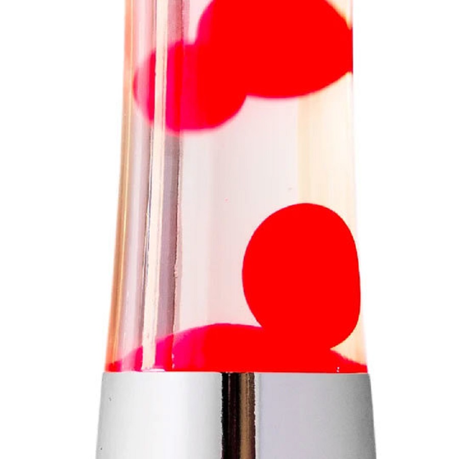 Lampe à lave 40 cm - Chrome - Liquide tranparent & Lave  Rouge