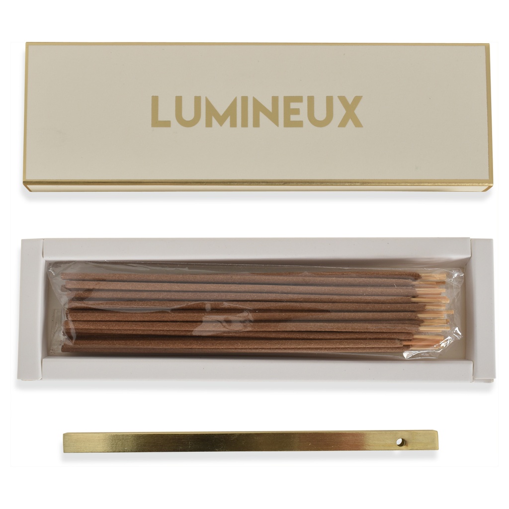 Coffret design de 30 Bâtons d\'encens avec support - Parfum Jasmin Freesia - LUMINEUX