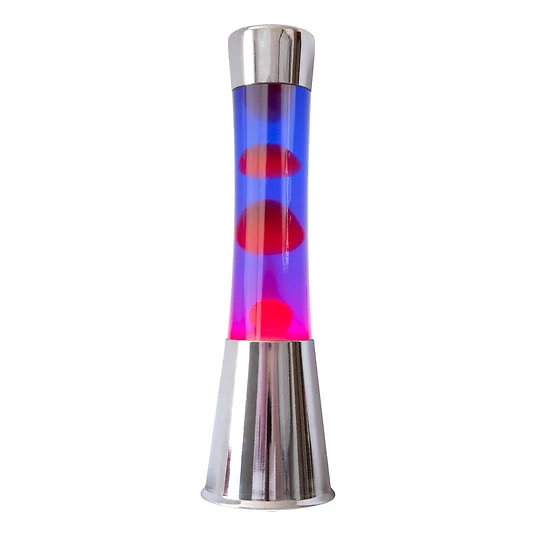 Lampe à lave 40 cm - Chrome - Liquide Violet &amp; Lave Rouge