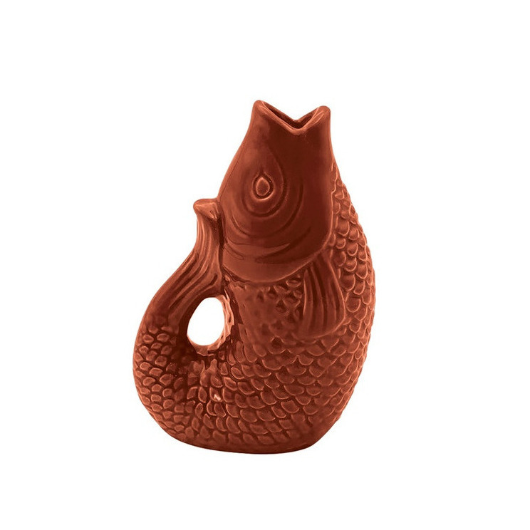 Petit Vase Poisson en céramique Terracotta 12cm