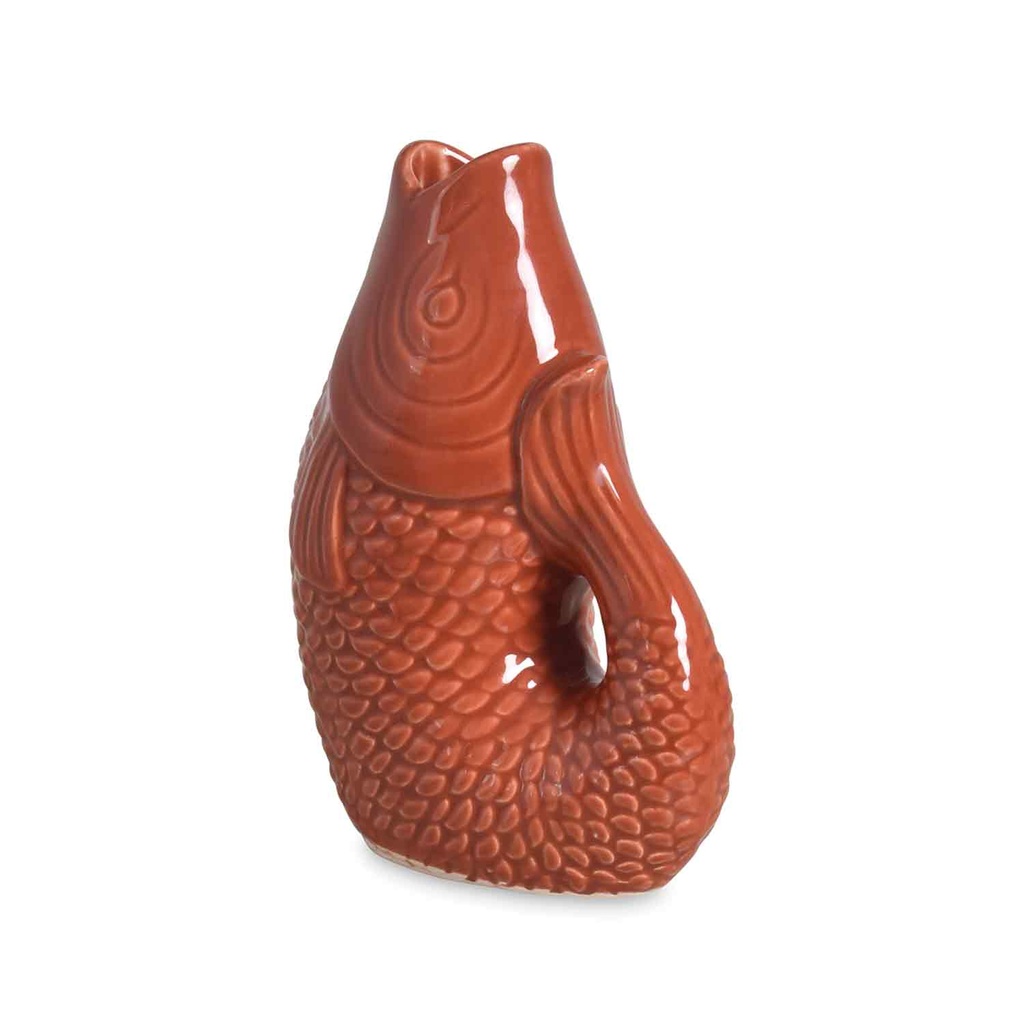 Petit Vase Poisson en céramique Terracotta 12cm