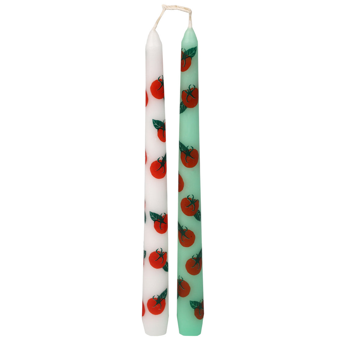 Bougie à motifs Tomate pour bougeoirs et chandeliers - Lot de 2