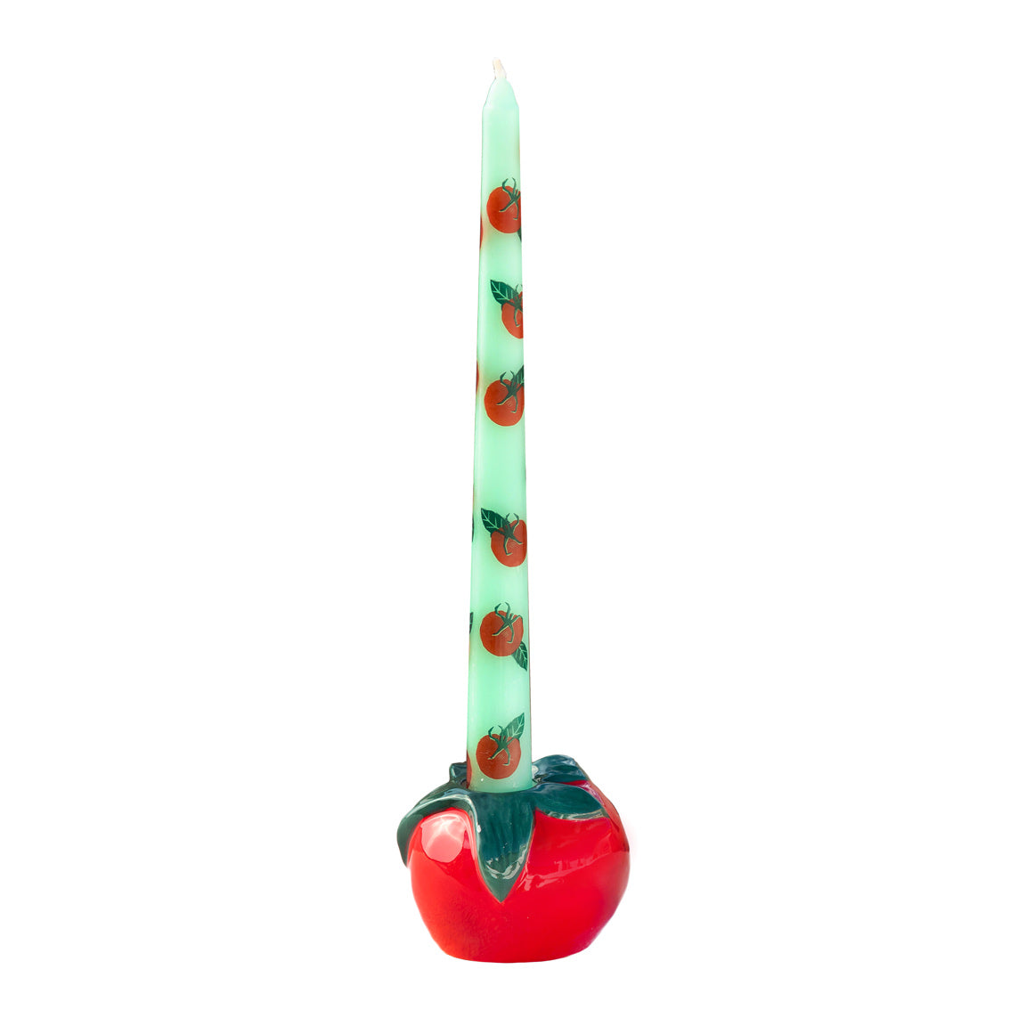Bougie à motifs Tomate pour bougeoirs et chandeliers - Lot de 2