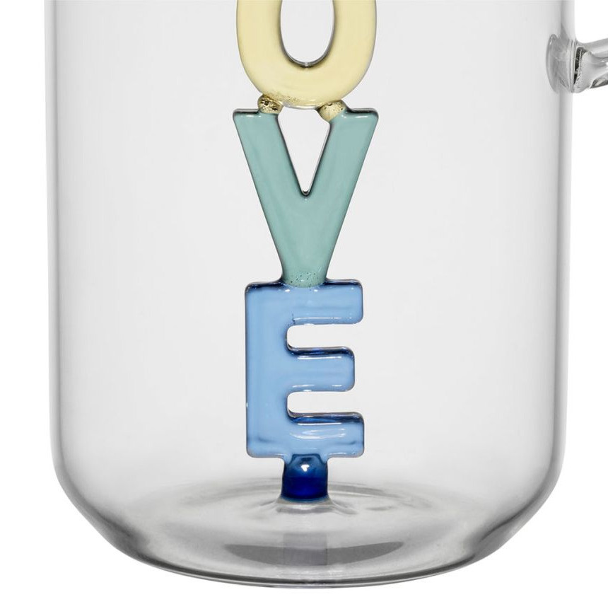 Pichet en verre avec inclusion 1l - LOVE