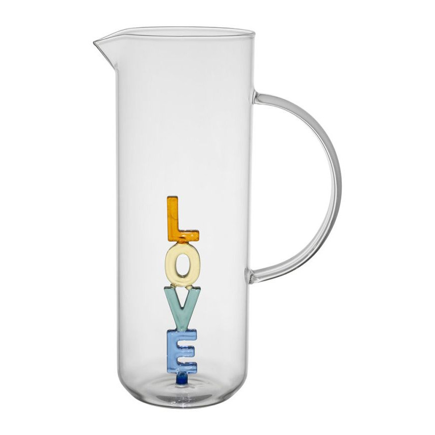 Pichet en verre avec inclusion 1l - LOVE