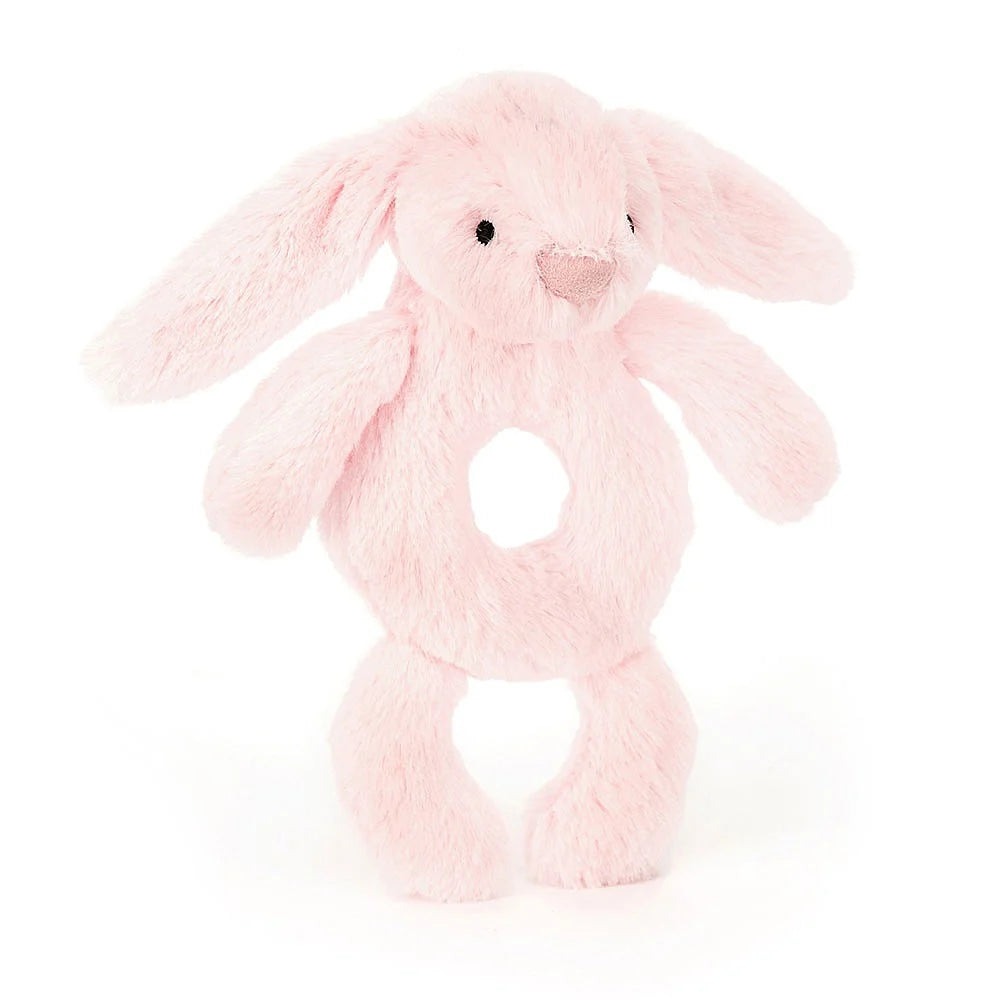 Hochet Peluche bébé Jellycat Rose - Bashful Pink Bunny Ring Rattle - BRR4BP