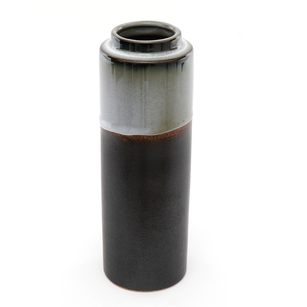 Vase cylindrique en porcelaine noir 24cm