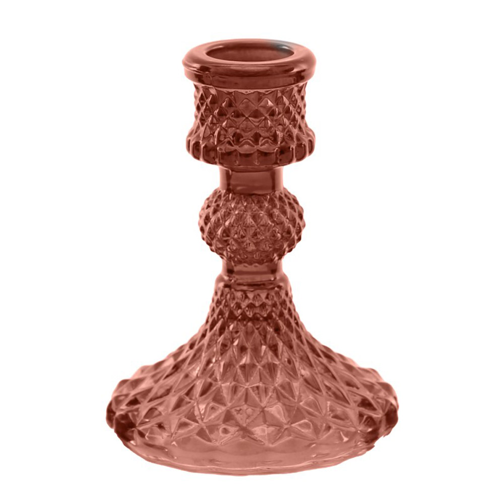 Bougeoir verre coloré Terracotta 10cm