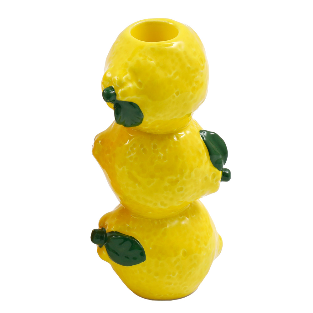 Bougeoir céramique 3 agrumes Citron 13cm
