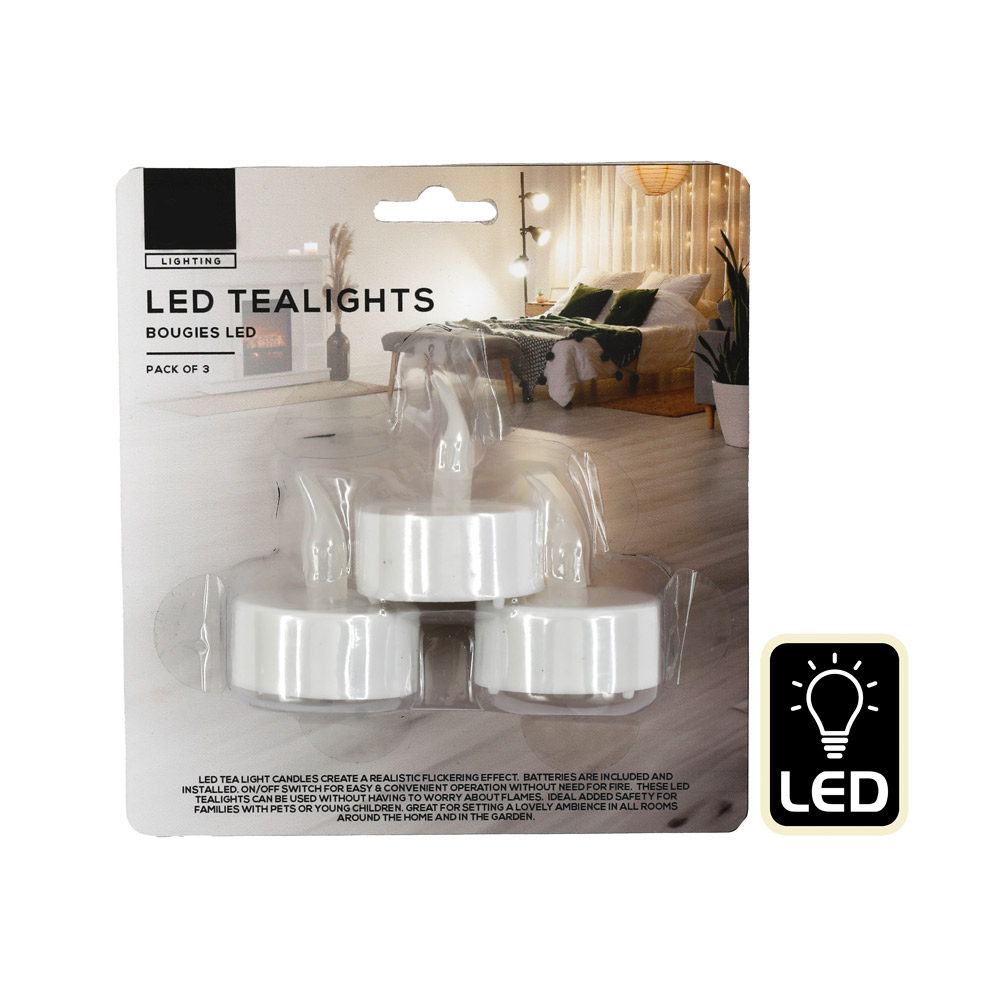 Lot de 3 bougies LED chauffe plat