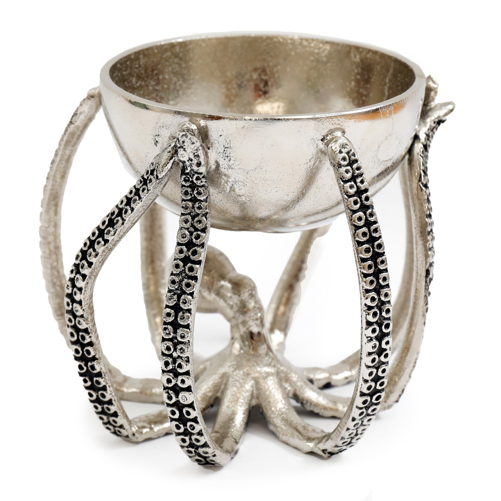 Vide poche Pieuvre argenté Kraken 15cm
