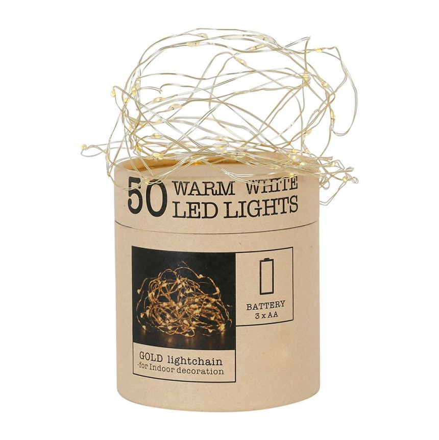 Guirlande lumineuse 50 LED dorées 5 mètres