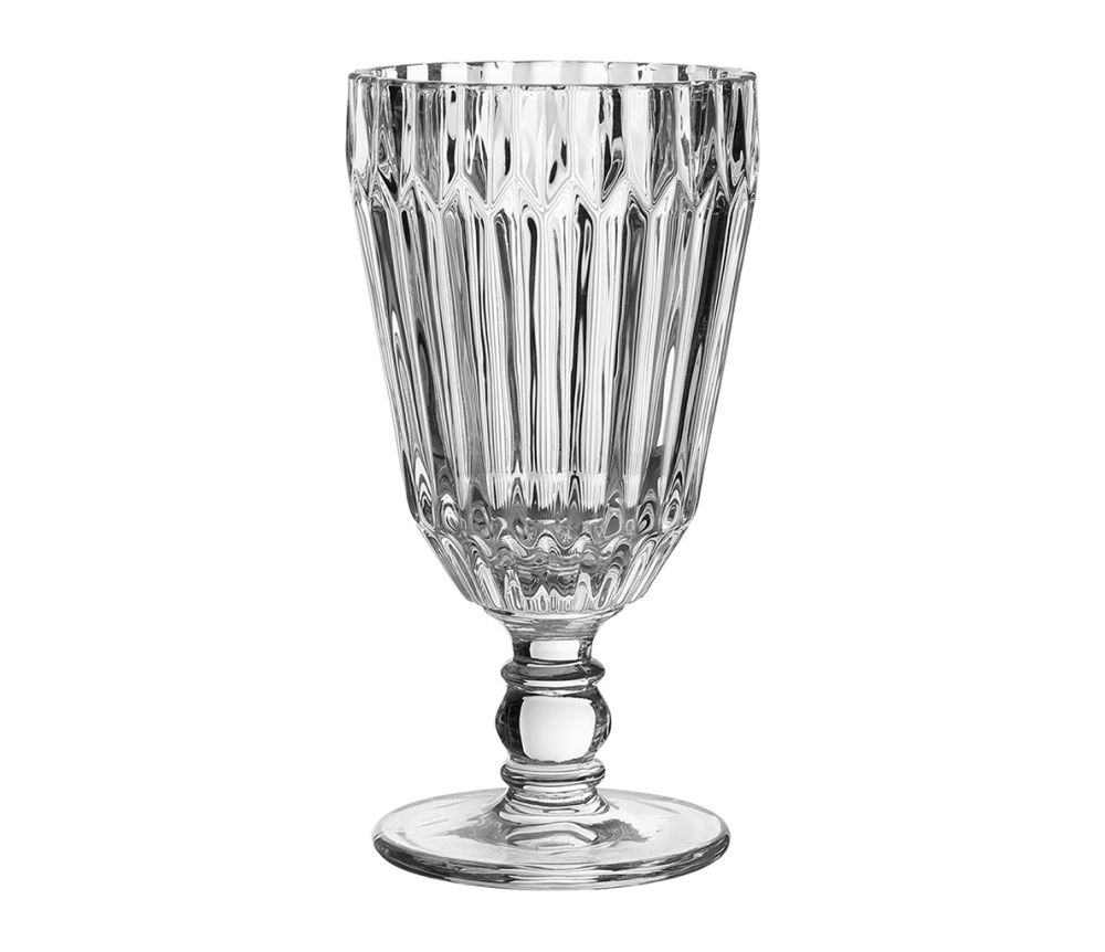 Verre à pied rétro style brocante Facette Transparent 30cl