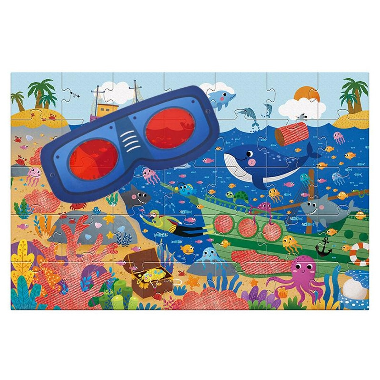 Puzzle 35 pcs - Détective Océan avec lunettes - Dès 3 ans