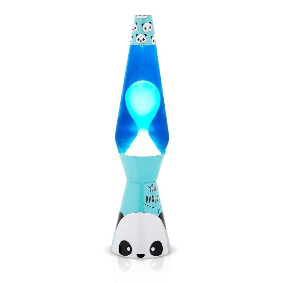 Lampe à lave 35,5 cm - Panda - Liquide bleu & Lave Bleu