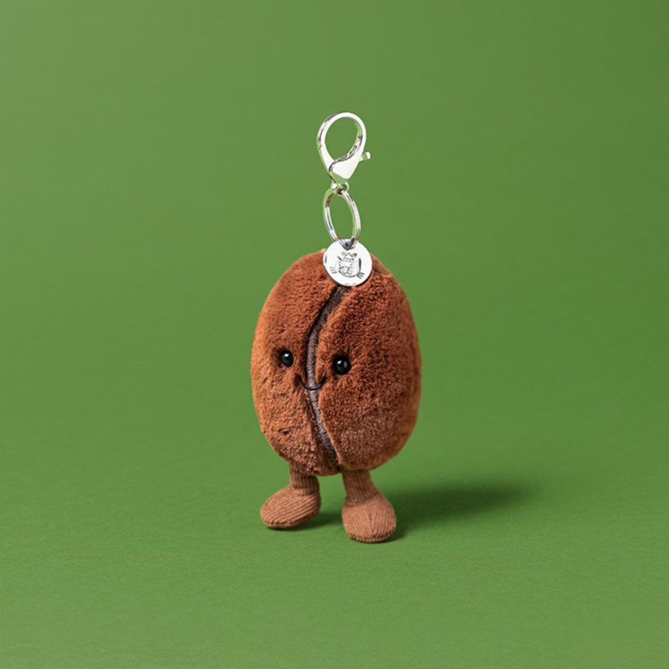 Peluche Jellycat Porte-clés Grain de Café - Amuseables Coffee Bean Bag Charm A4CBC 9cm