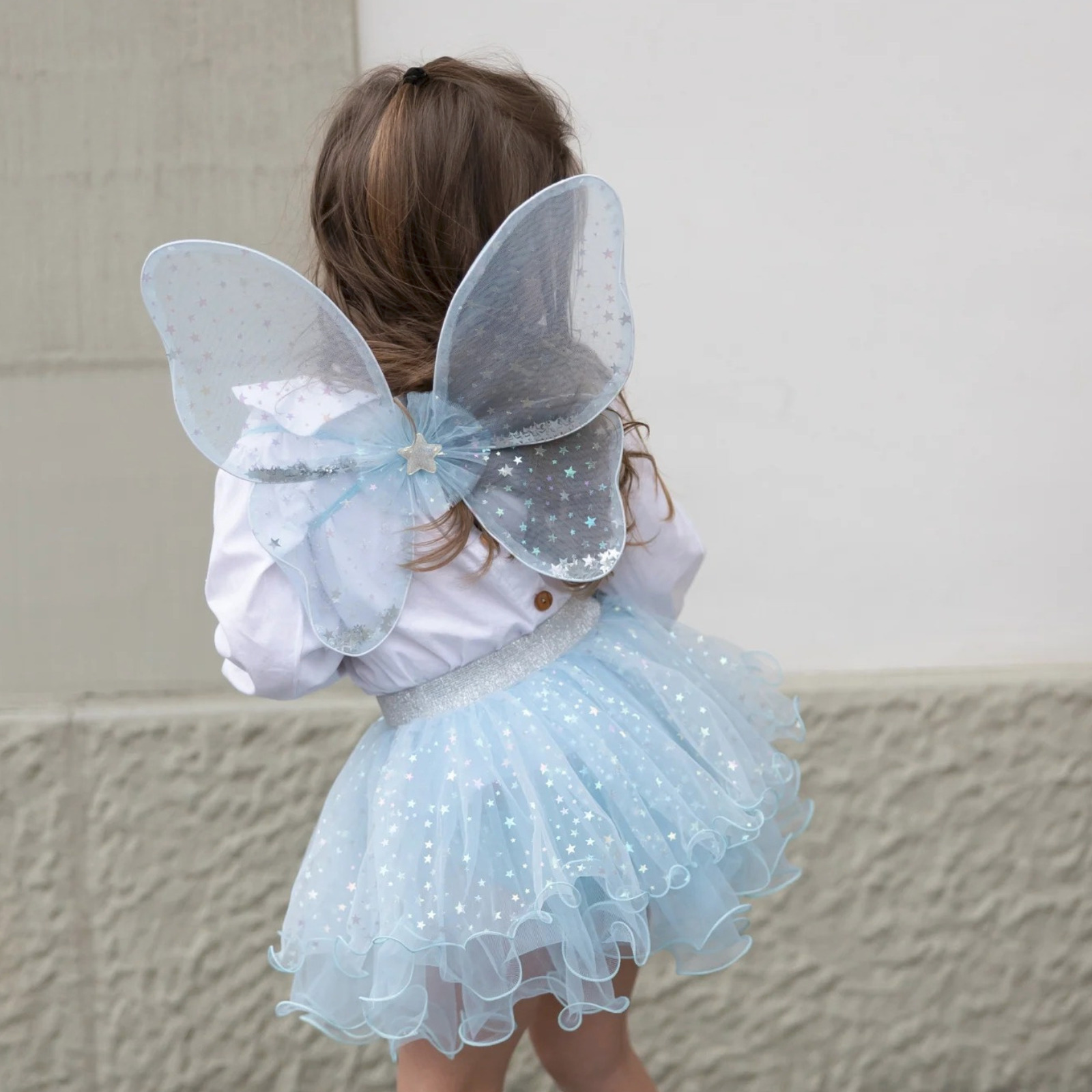 Ailes de fée célestes irisées avec tutu et baguette magique