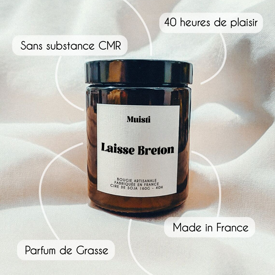 Bougie Artisanale Parfumée - Laisse Breton - Cappuccino