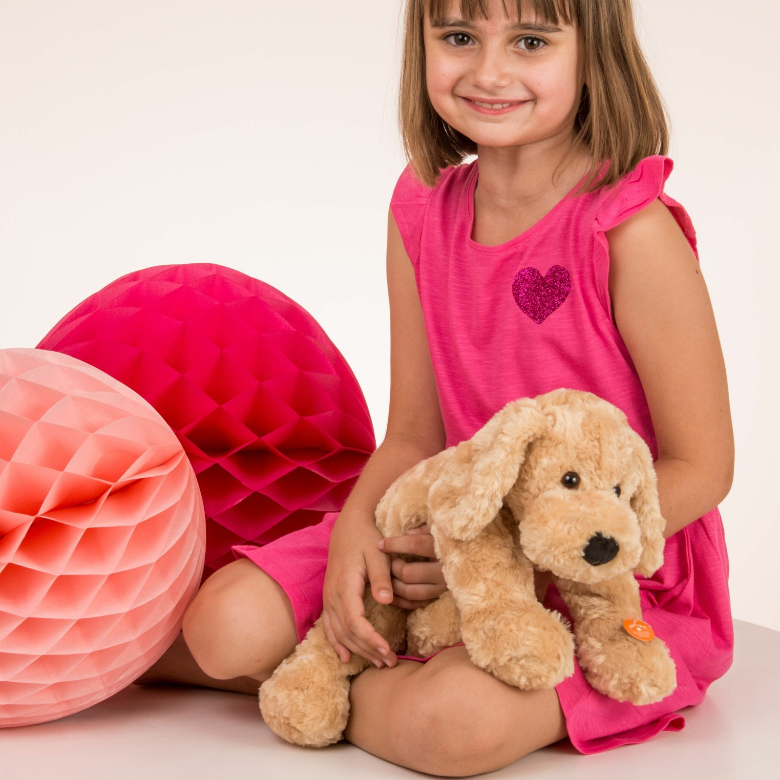 Peluche Chien allongé beige Golden Retriever Teddy Hermann 40 cm