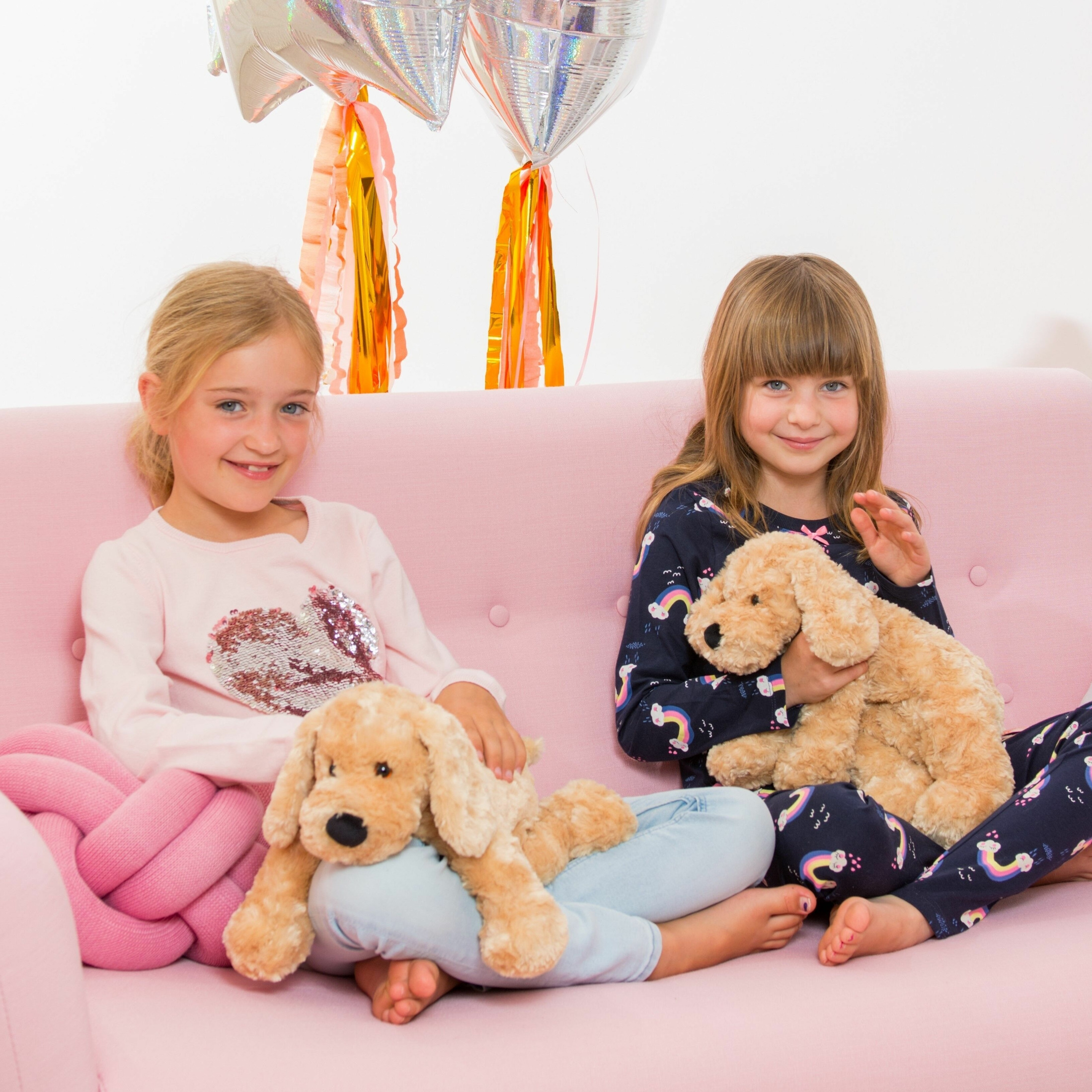 Peluche Chien allonge beige Golden Retriever Teddy Hermann 40 cm