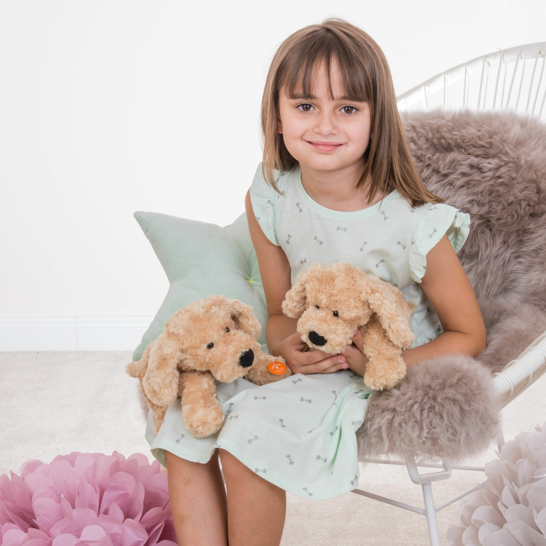 Peluche Chien allongé beige Golden Retriever Teddy Hermann 28 cm