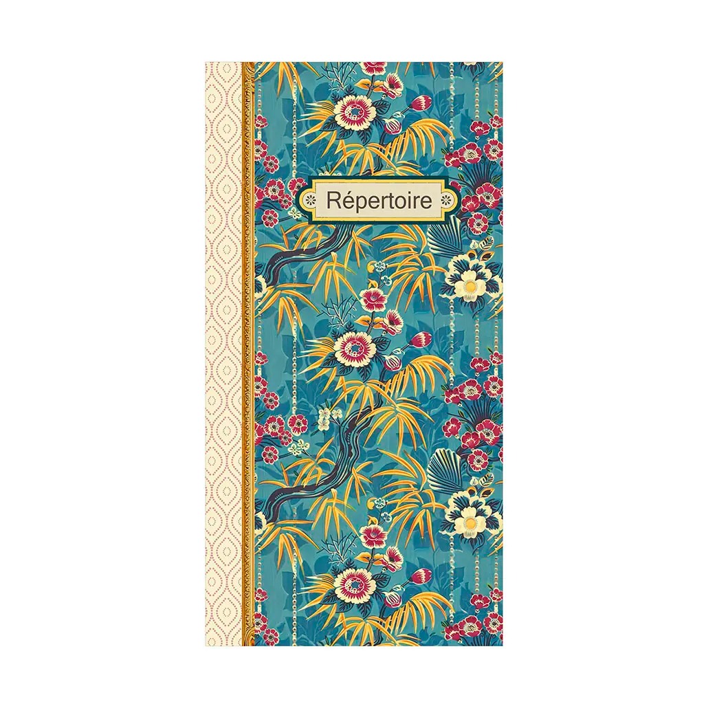 Répertoire Adresses Floral Bleu Fleurs Rouges - Gwenaëlle Trolez Créations