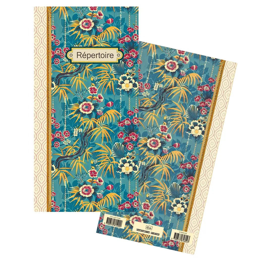 Répertoire Adresses Floral Bleu Fleurs Rouges - Gwenaëlle Trolez Créations