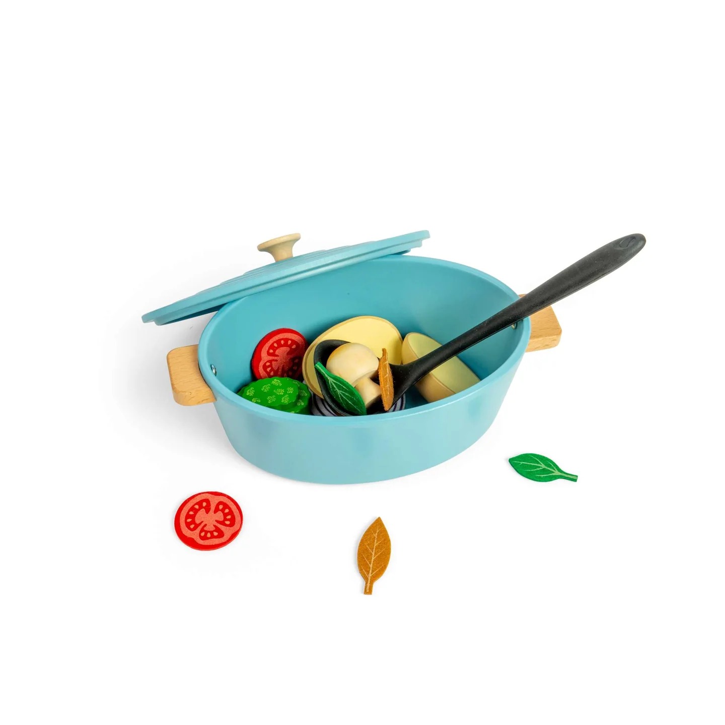 Jouet dinette en bois - Ensemble Cocotte et légumes en bois - Dès 18 mois