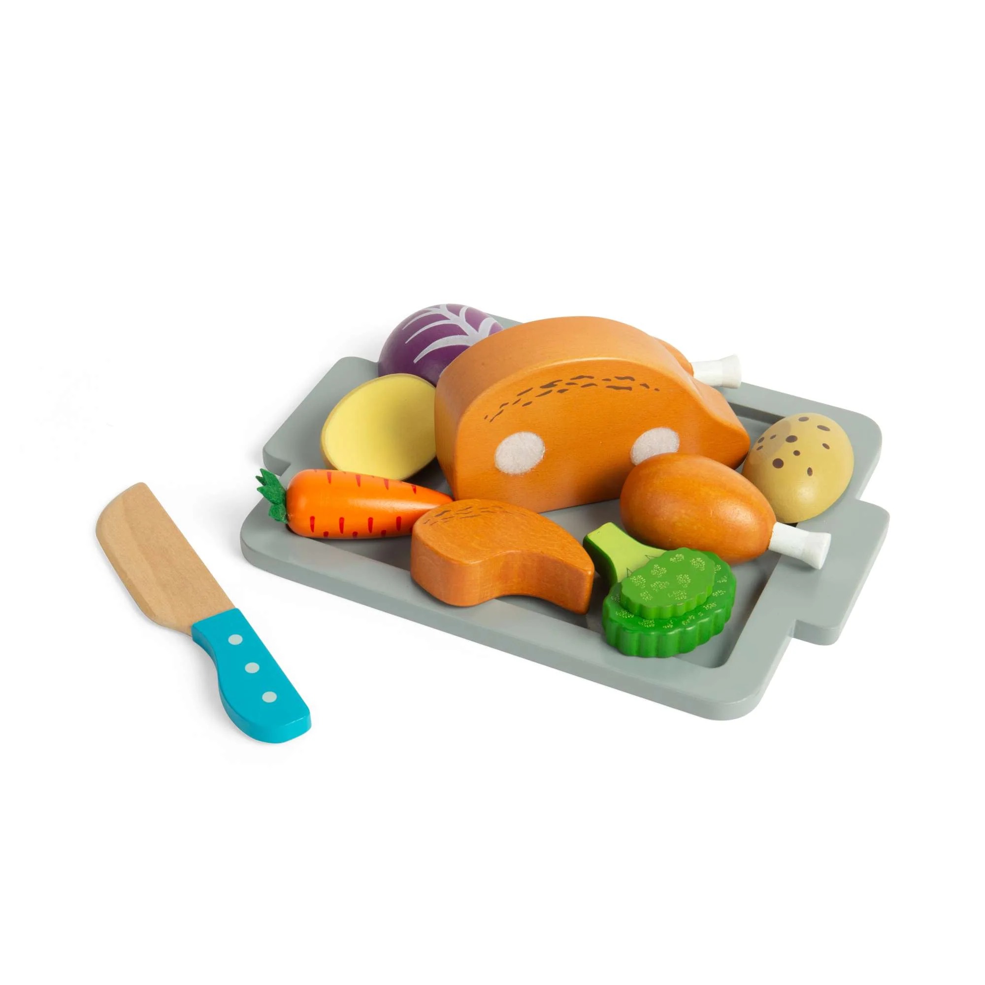 Dinette en bois - Le poulet rôti et ses petits légumes - Dès 18 mois