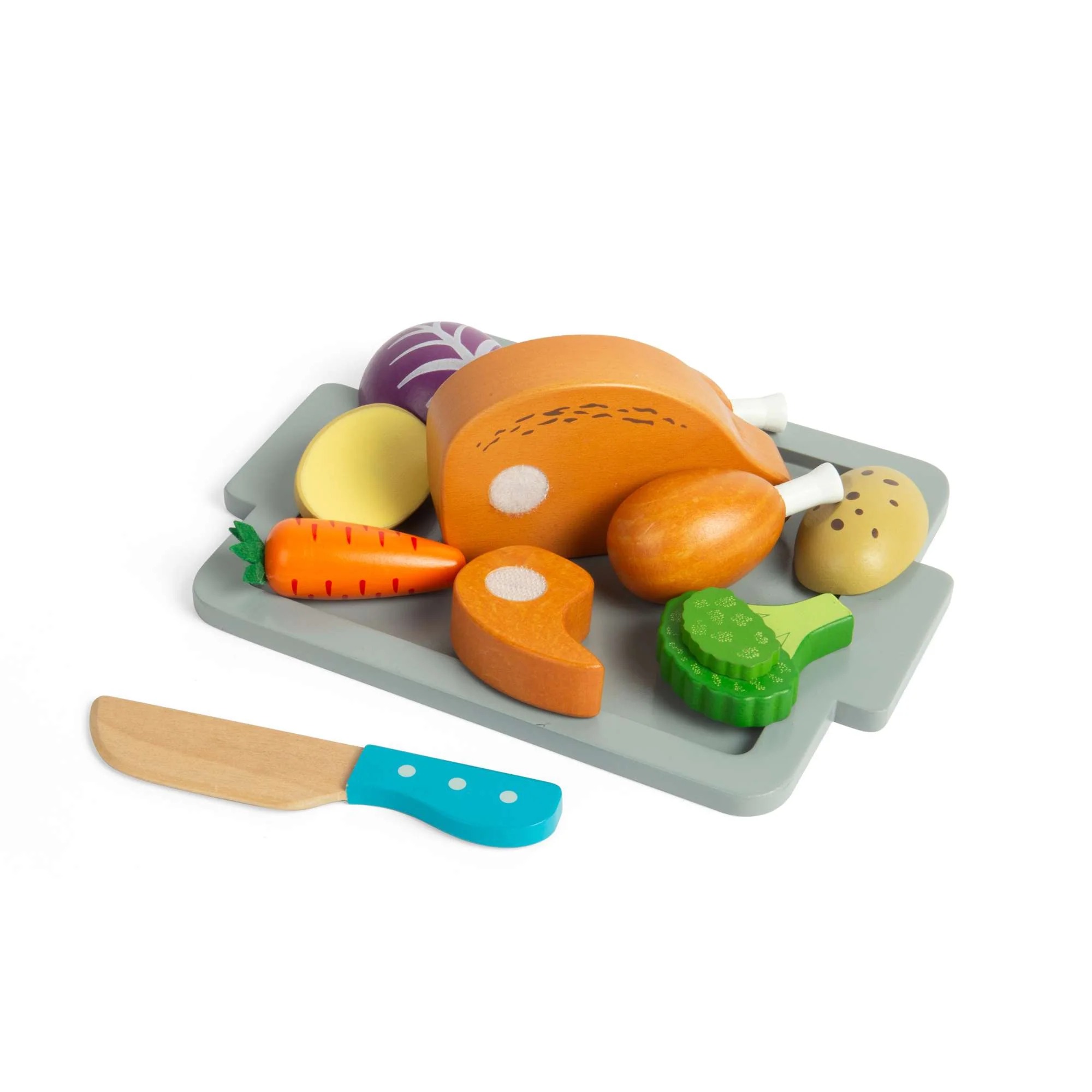 Dinette en bois - Le poulet rôti et ses petits légumes - Dès 18 mois