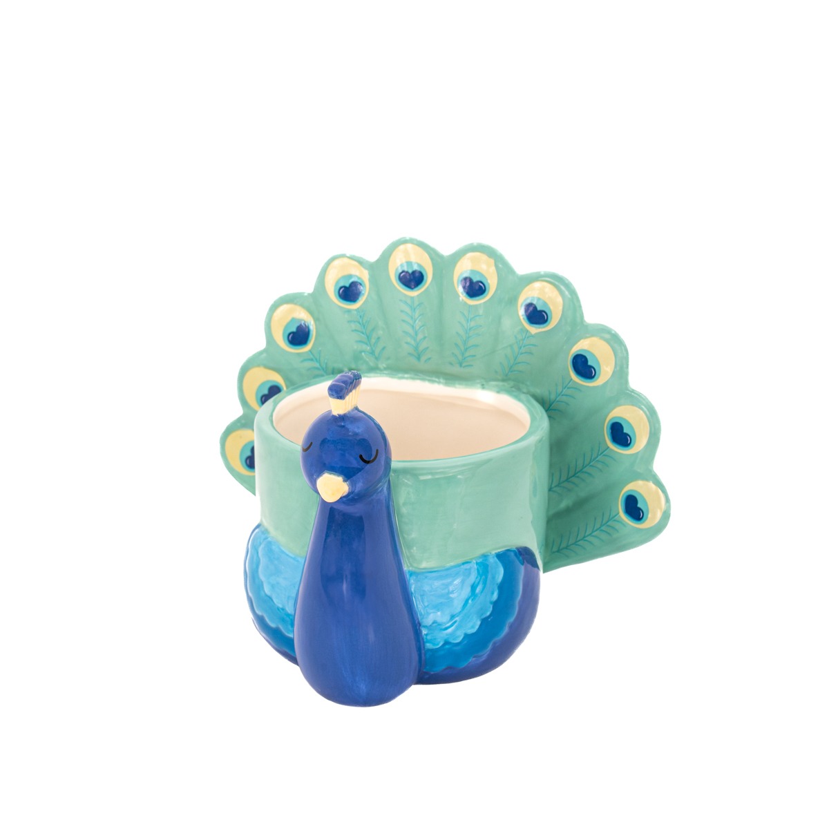 Petit cache pot Paon en céramique