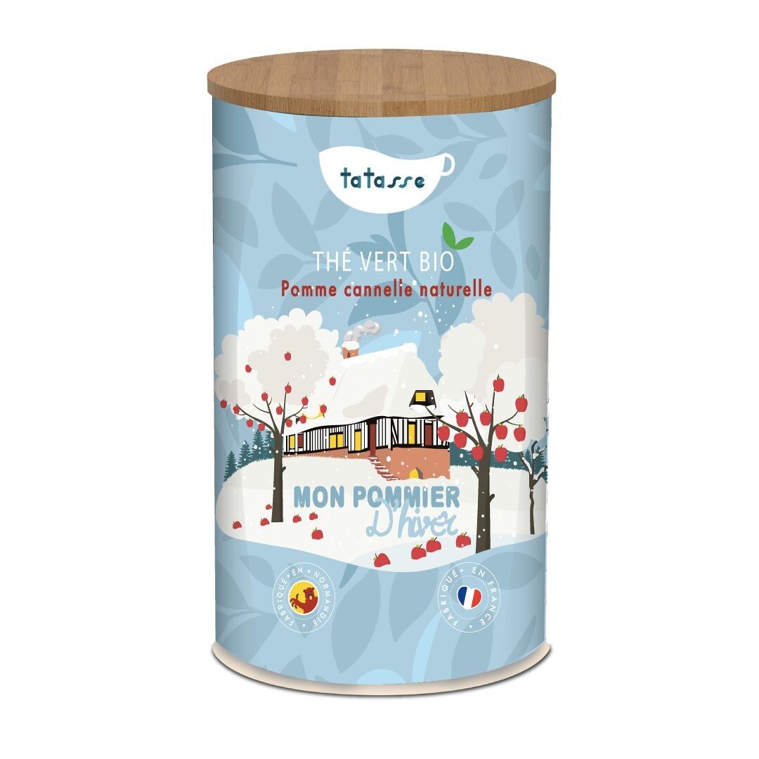 Thé bio - Mon pommier d’hiver - Thé vert pomme cannelle - Boîte métal 100 g