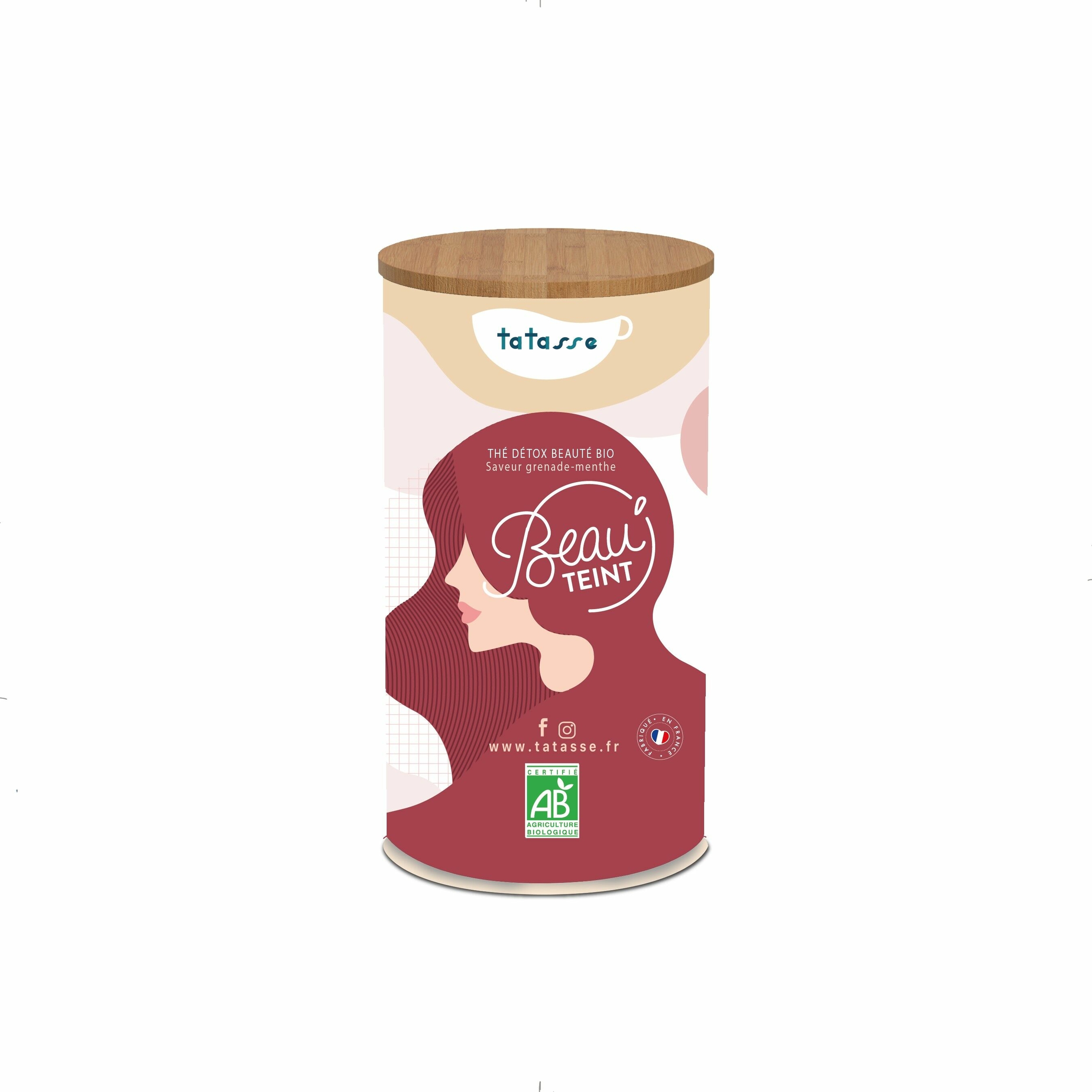 Thé vert détox bio - Beau Teint - Pomme fruits rouges agrumes menthe - Boîte métal 100 g