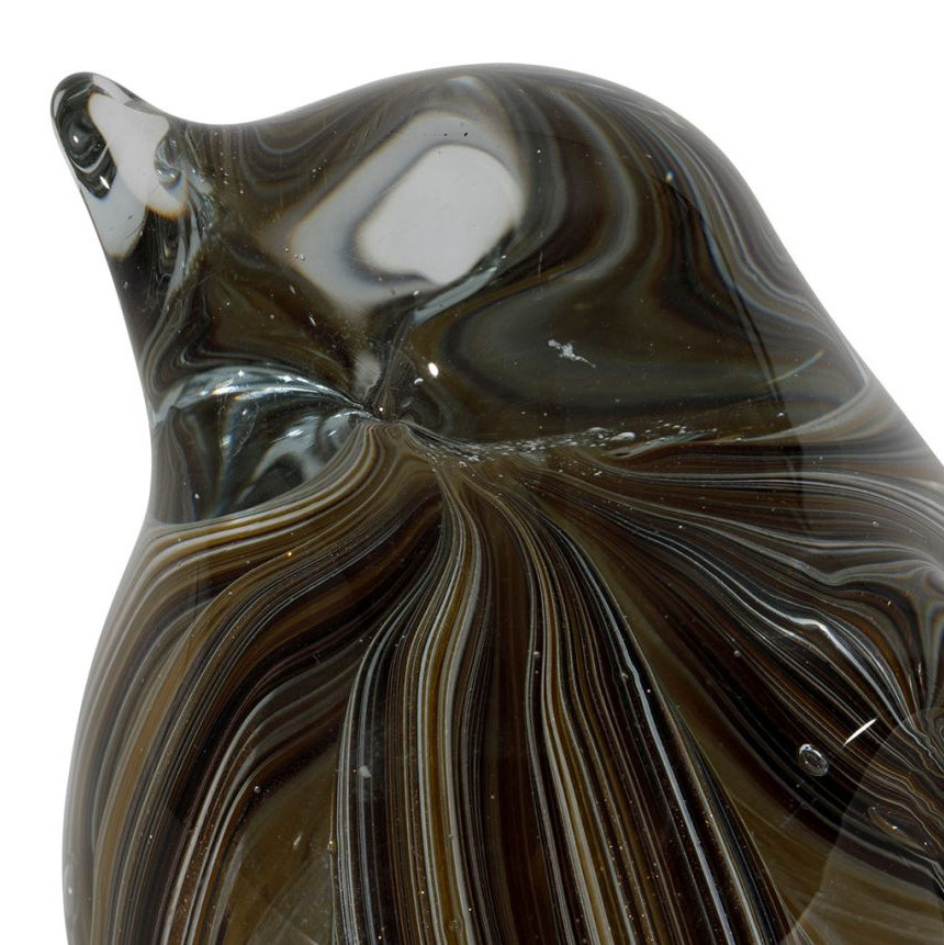 Presse Papier en verre Oiseau décoratif - Ambre