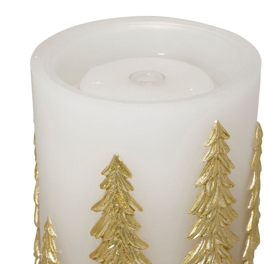 Bougie LED décorative Hivers doré 20 cm