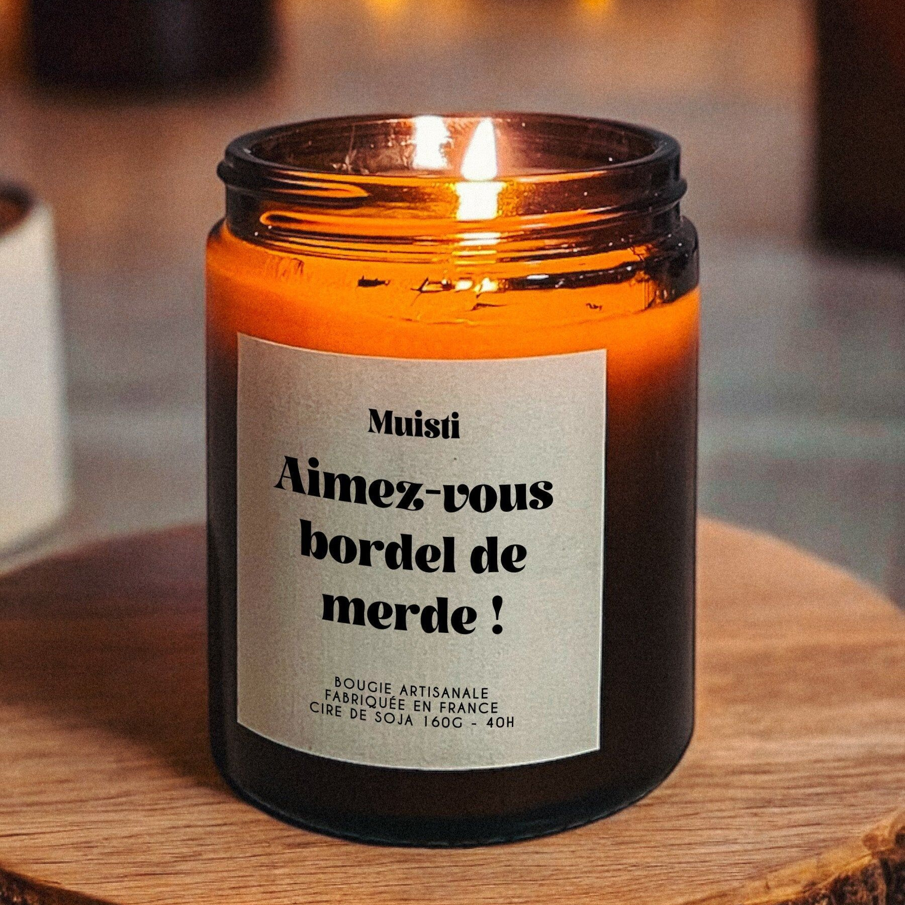 Bougie Artisanale Parfumée - Aimez-vous bordel de merde - Musc Blanc