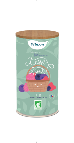 Thé blanc bio - Tasse des Bois - Fraise framboise lavande - Boîte métal 100 g