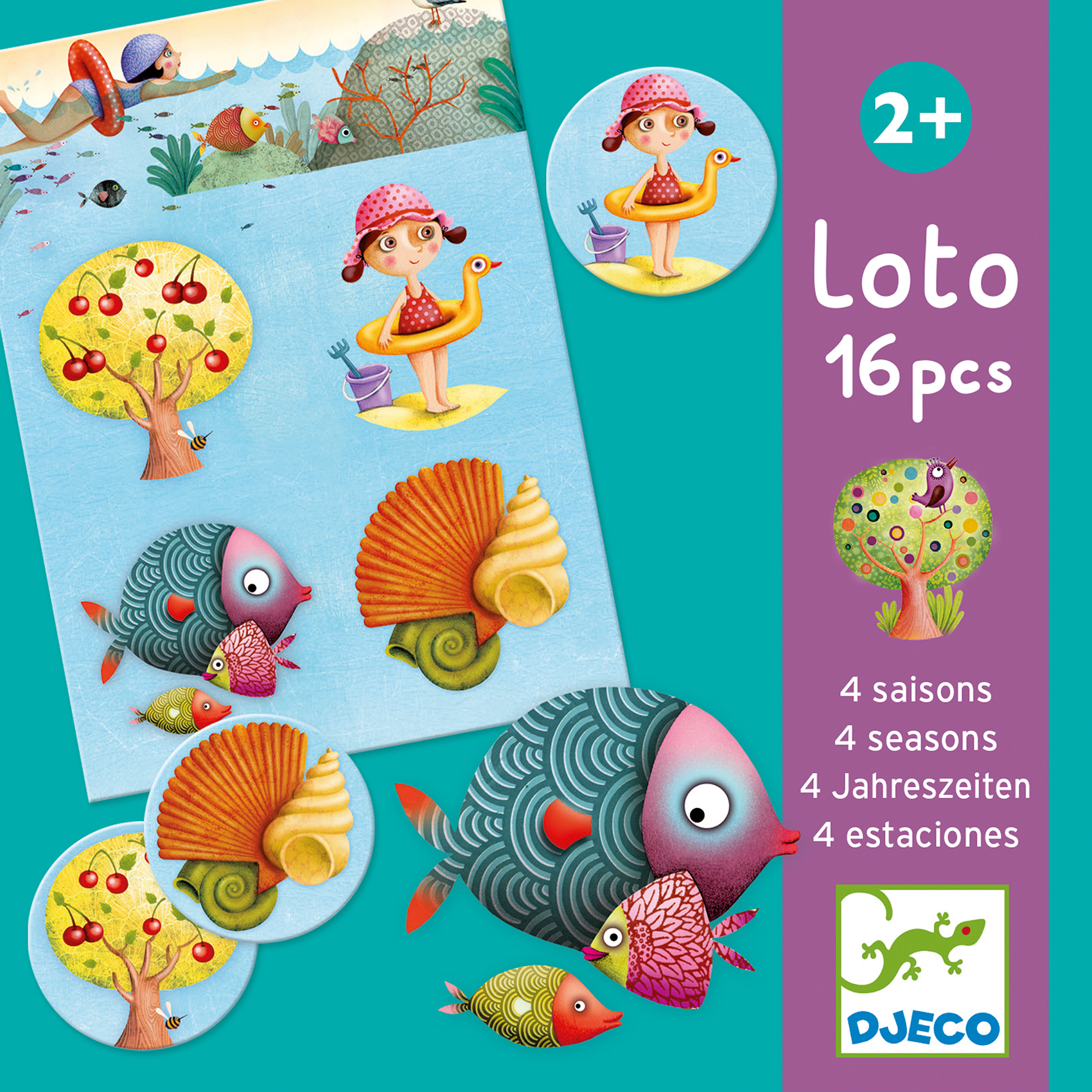 Loto 4 saisons (DJ08123) - Jeu loto apprentissage saisons observation - Dès 2 ans