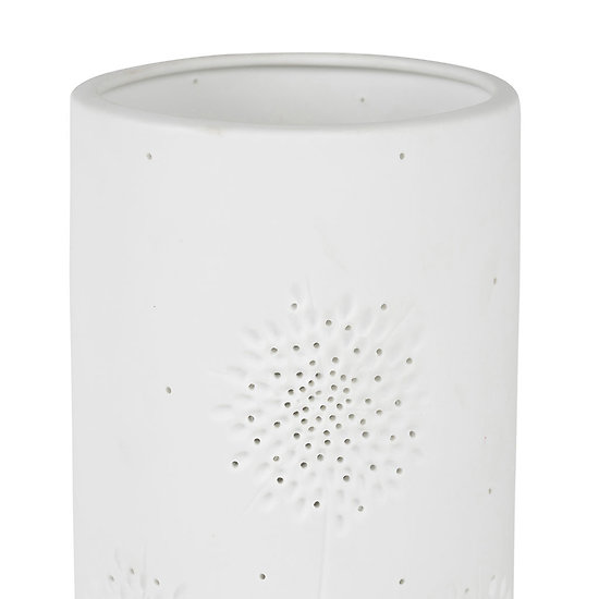 Lampe porcelaine blanche décorative ajourée à poser Petite Fleur