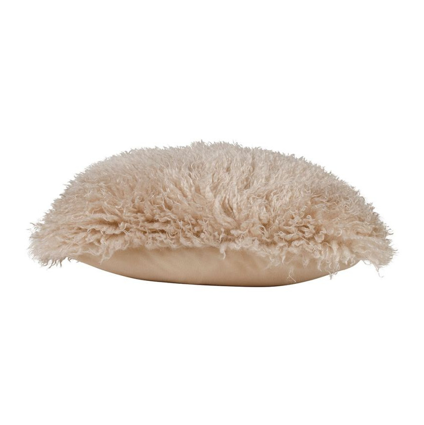 Coussin Refuge beige en Fausse Fourrure Texturée - 45x45cm