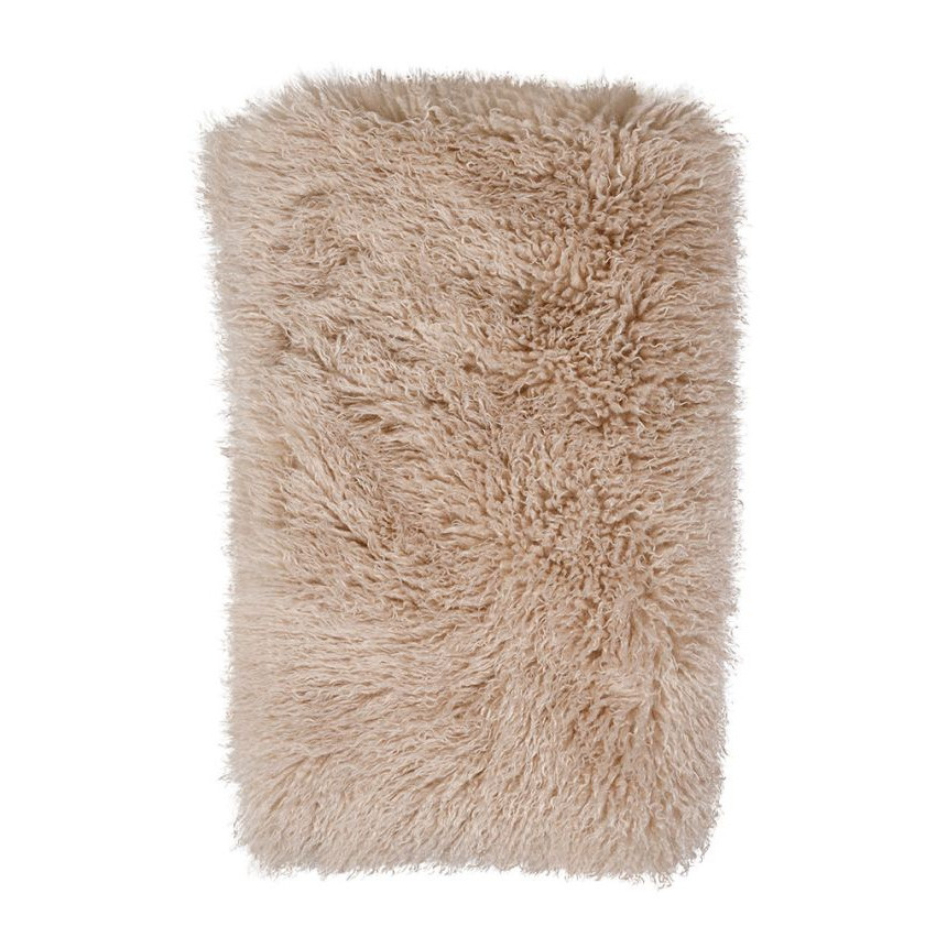 Plaid Refuge beige en fausse fourrure texturée - 170x130cm