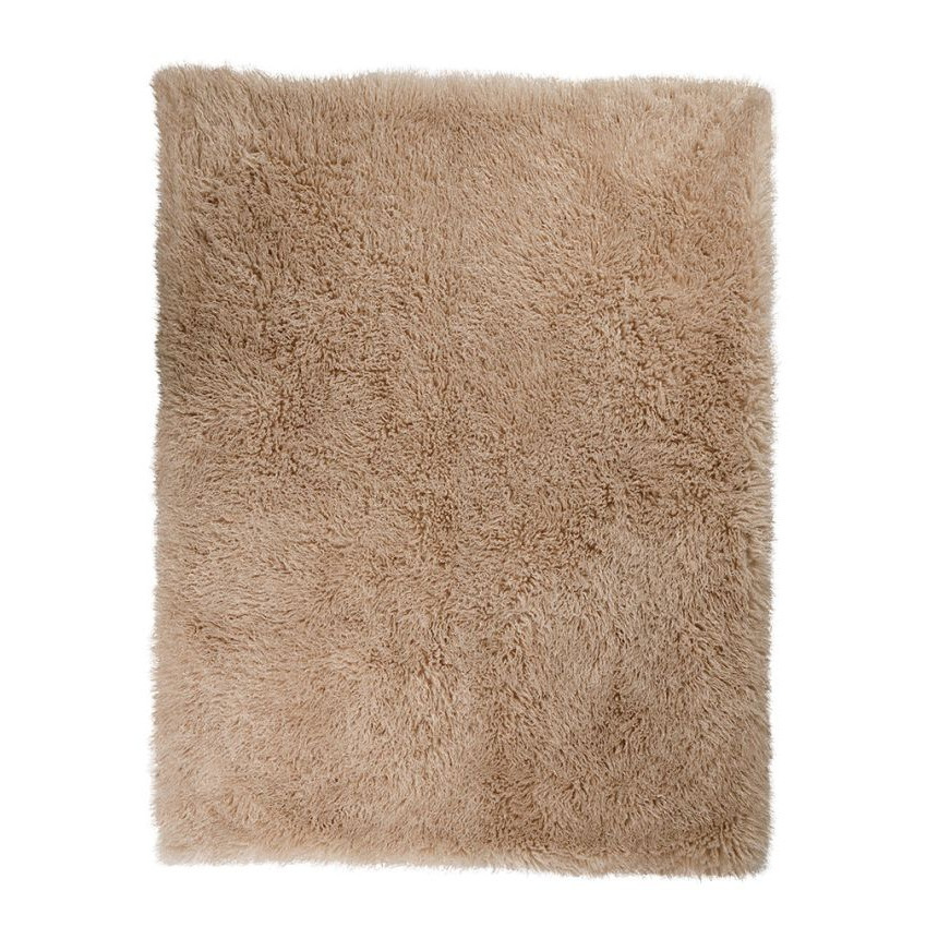 Plaid Refuge beige en fausse fourrure texturée  170x130cm