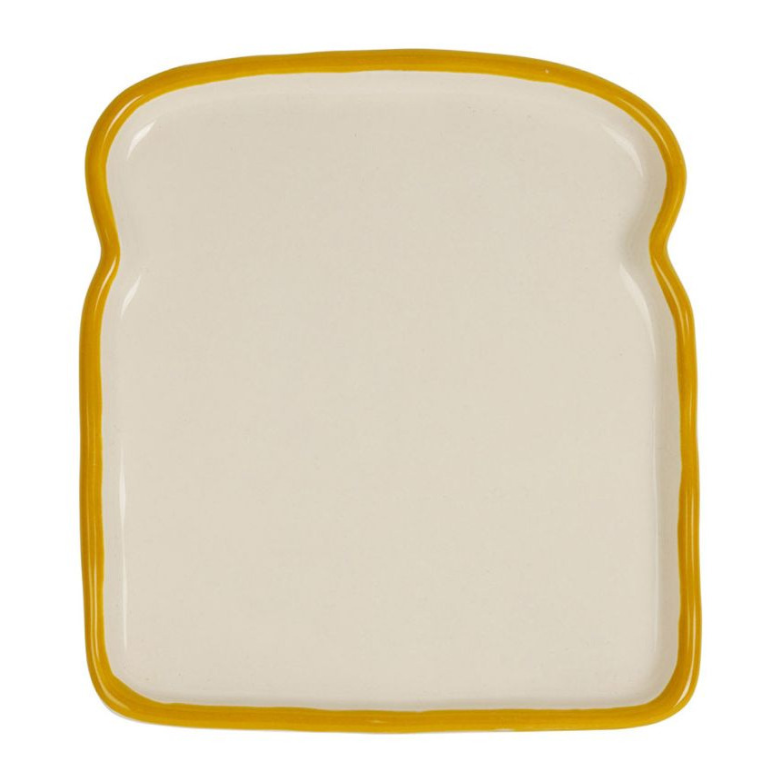 Assiette Tartine Toastée - Grès Émaillé Design - 14cm